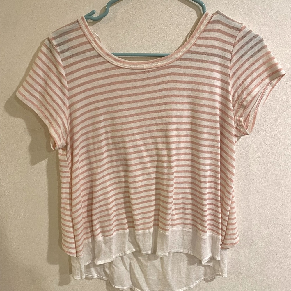 Red and white stripped blouse. Size medium.